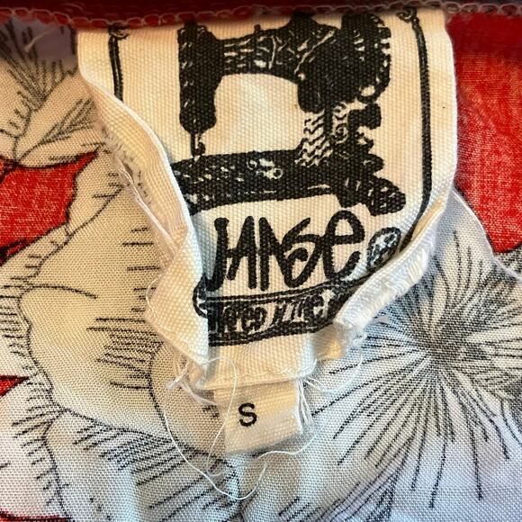 Red floral asymmetric midi skirt ruffle tiered, Y2K fairycore bohemian boho chic - Picture 6 of 6